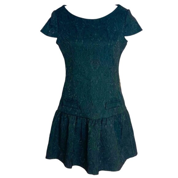 Zara W&B Collection Brocade Mini Dress Medium Goth - Picture 1 of 7